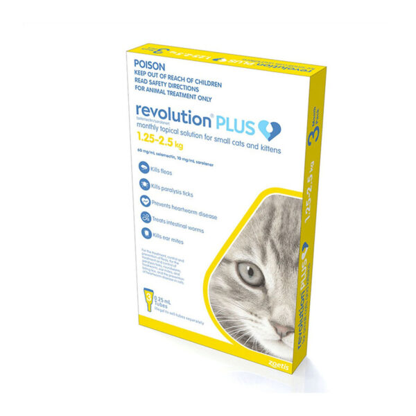 Revolution Plus Flea & Tick Treatment 1.25-2.5kg Kitten & Cat 1 Product Image